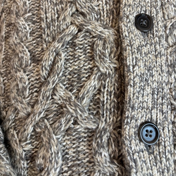 NWT Banana Republic Heritage Shawl Collar Cardigan - Italian Yarn Gray/Cream XL - Picture 3 of 7